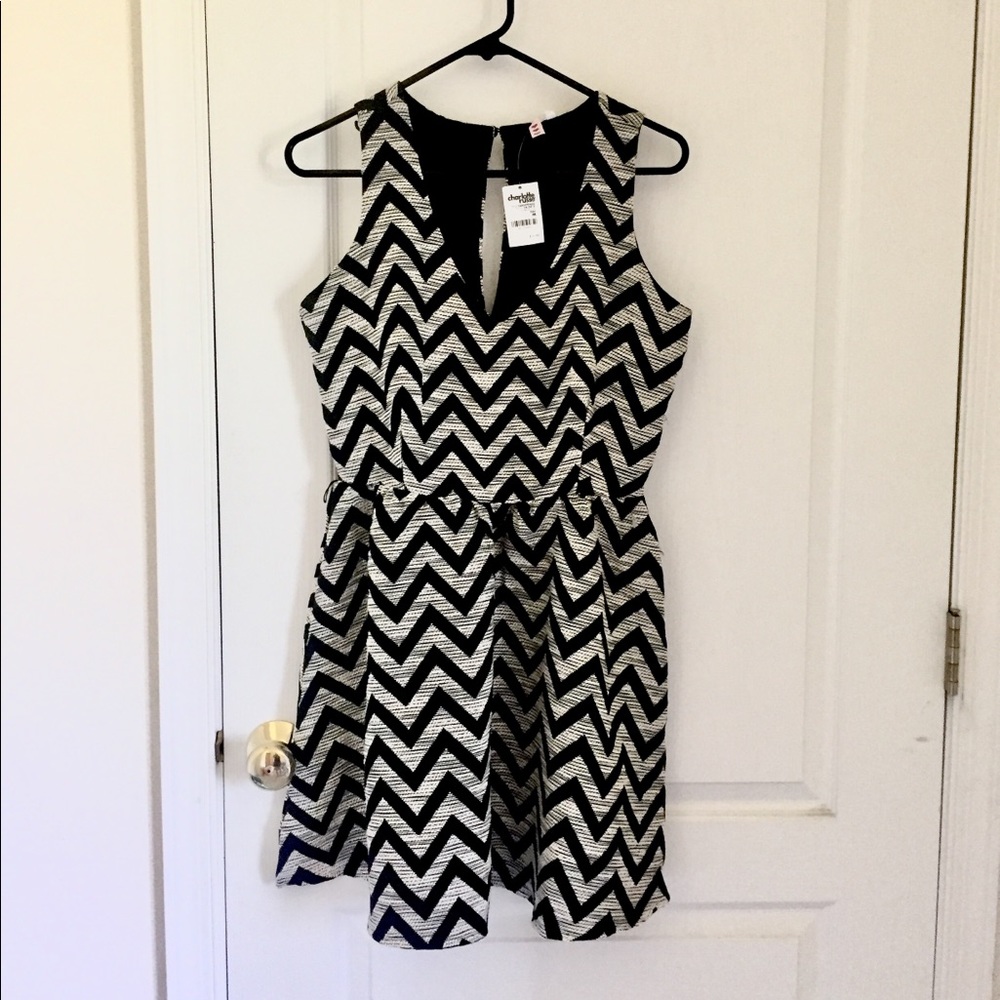 Charlotte Russe Black and White chevron dress